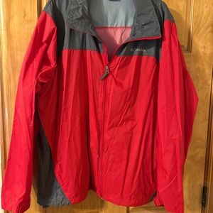 Columbia Men's Vibrant Red and Charcoal Windbreaker